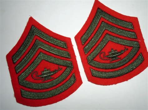 Pair Of Usmc Marine Jrotc Cadet Gunnery Sergeant Small Chevrons Unused