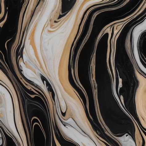 Premium AI Image Black Liquid Marble Background Abstract Flowing