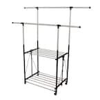 Greenway Stainless Steel Collapsible Double Bar Garment Rack GRGR200