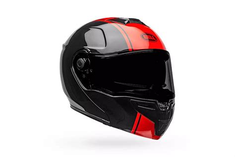 Kask motocyklowy szczękowy Bell SRT Modular ribbon black red L SRTMOD