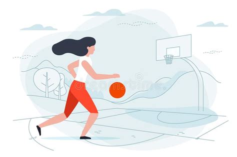 Ejemplo Del Vector Jugador De La Muchacha Del Baloncesto Ilustraci N