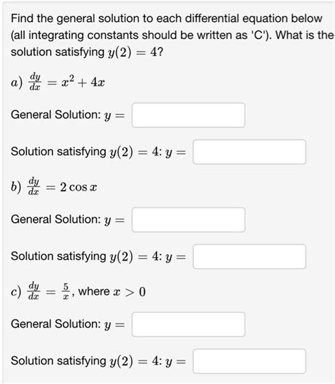 Solved Find The General Solution To Each Differential