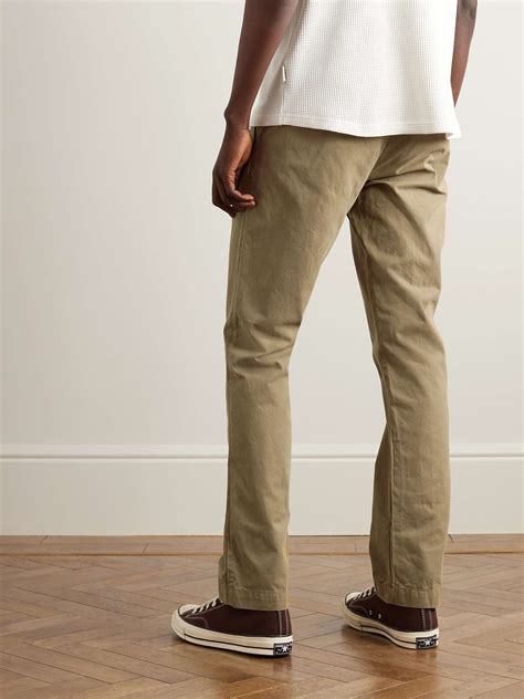 SAVE KHAKI UNITED Straight Leg Garment Dyed Cotton Twill Chinos For Men