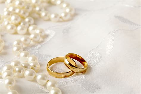 HD wallpaper: gold-colored wedding band, ring, pair, jewelry, love ...