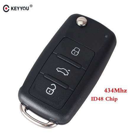 KEYYOU 5X Remote Car Key 434MHz ID48 Chip For VW Volkswagen GOLF PASSAT