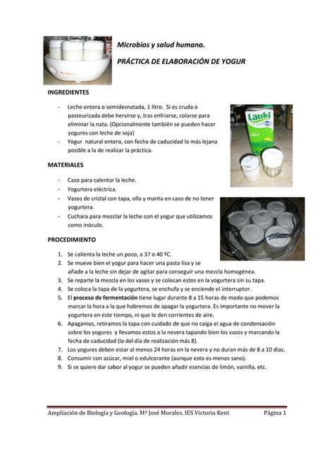 Elaboración del yogur PDF