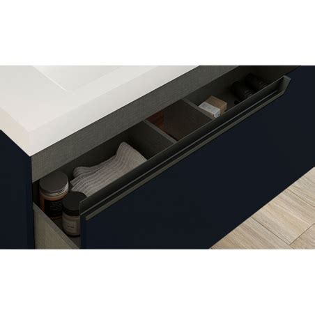 Mueble De Ba O Suspendido Caj N Hueco Con Lavabo Color Navy Modelo