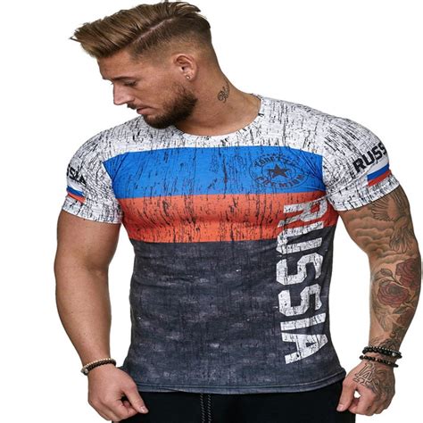 Mode 2019 sommer männer t shirt Russische brief druck persönlichkeit t