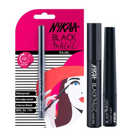 Buy Nykaa Cosmetics Black Magic Range Eye Look Combo - Kajal + Liquid ...