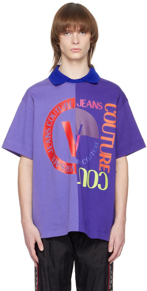 Versace Jeans Couture Purple Spread Collar Polo SSENSE