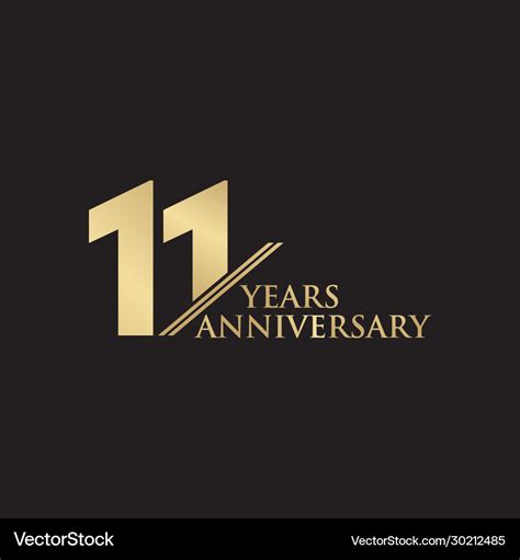 11th year anniversary logo design template Vector Image