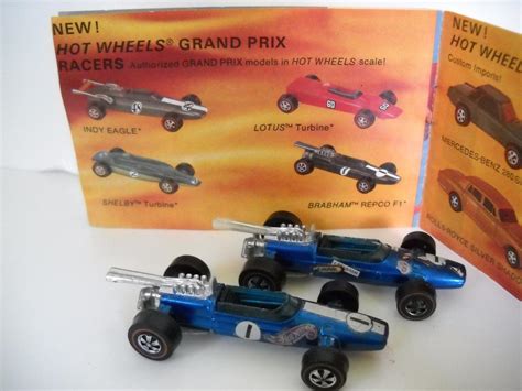 Vintage Mattel Hot Wheels Redline Brabham Repco F Pair With Catalog