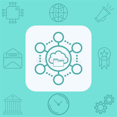 Symbole De Signe D Ic Ne De Vecteur De R Seau De Nuage Illustration De