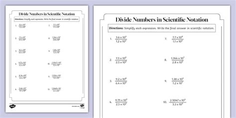 Eighth Grade Divide Numbers In Scientific Notation Twinkl