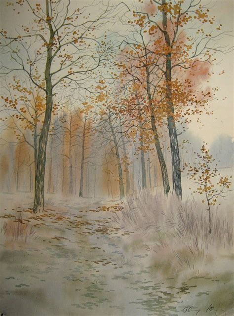 Snowy Forest Watercolour By Valeriy Savenets 1 Artfinder