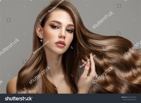 Beautiful Brunette Woman Long Hair Images Stock Photos Vectors Shutterstock