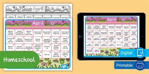 April Events To Celebrate Calendar and Activities - Twinkl