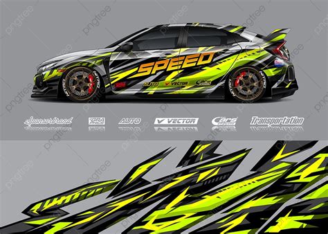 Gambar Mockup Vektor Desain Livery Mobil Balap Templat Untuk Unduh