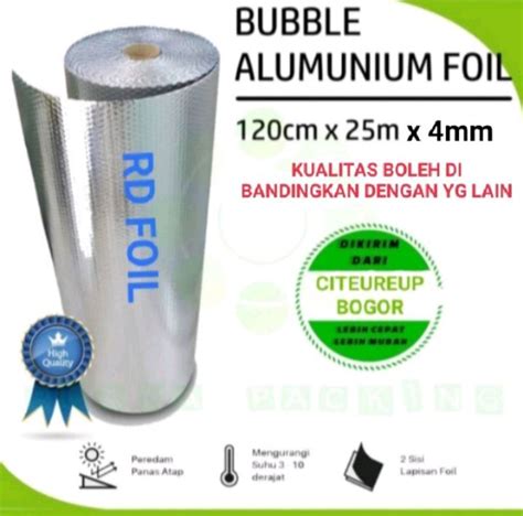 Peredam Panas Atap Rumah Bubble Foil Sisi Alumunium Foil Metaliz Foil