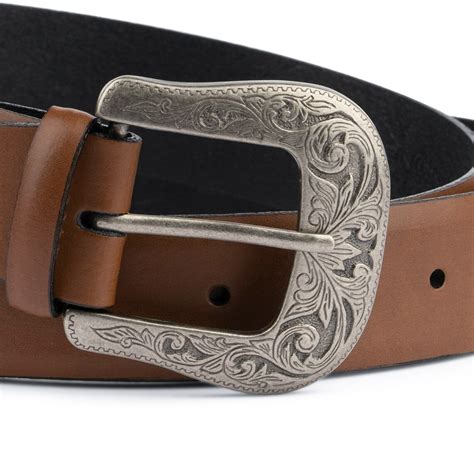 Western Riemen Mens Riemen Bruine Lederen Riem Mens Westelijke Etsy