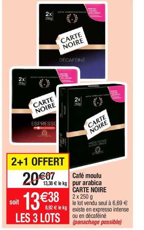 Promo Café Moulu Pur Arabica Carte Noire chez Migros France iCatalogue fr