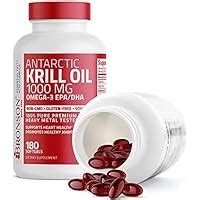 Bronson Antarctic Krill Oil 1000 Mg With Omega 3s EPA DHA Astaxanthin