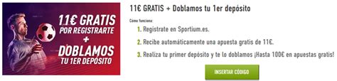 Bono sin depósito Sportium apuestas 11 gratis por registrarse