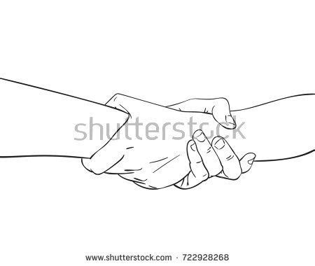 Sketch two hands holding together concept stock vector royalty free ...