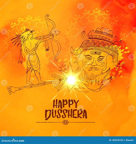 Illustration of Lord Ram Killing Ravan in Dussehra Festival Stock ...