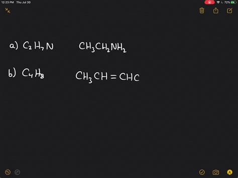 SOLVED Write A Structural Formula For Each Of The Following Molecular