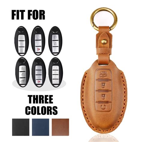 Leather Car Remote Key Case Cover Shell For Nissan Qashqai X Trail T