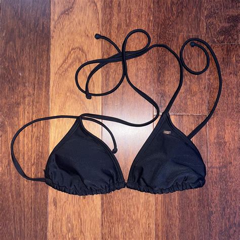 Roxy Black Triangle Bikini Top Depop