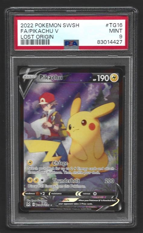 Pokemon Pikachu V TG16 TG30 Full Art Trainer Gallery Lost Origin PSA 9