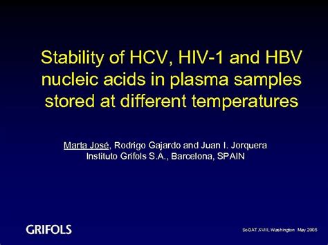 Stability Of Hcv Hiv 1 And Hbv Nucleic Acids