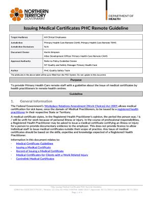 Fillable Online Issuing Medical Certificates Phc Remote Guideline Fax