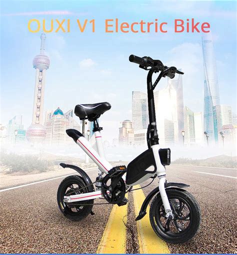 Ouxi V1 12inch Electric Folding Bike 350w Motor 7 8ah 25km H Black