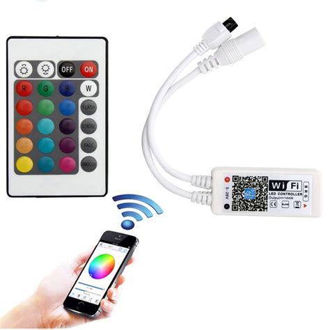 Wifi RGB Controler DC12V Mini LED Controller Wifi With RF 21Key IR