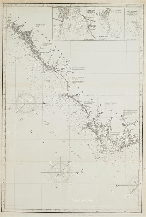 Lot - **Early Map: Coastal Carolina Coastal Sea Chart