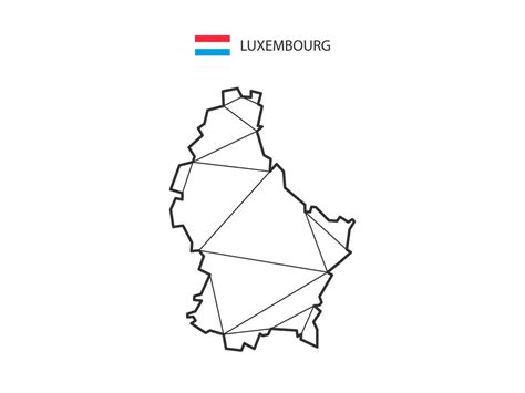 Mosaic Triangles Map Style Of Luxembourg Isolated On A White Background