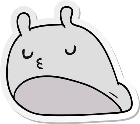 sticker cartoon kawaii fat cute slug 10724667 Vector Art at Vecteezy