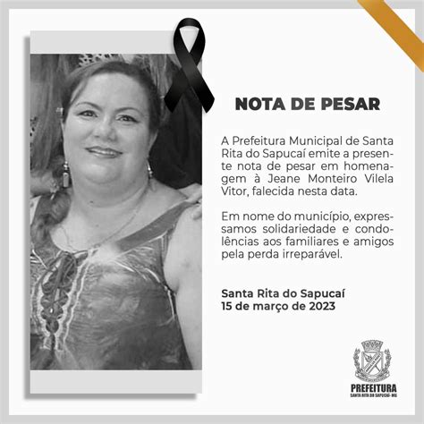 Prefeitura de Santa Rita do Sapucaí emite nota de pesar por morte de