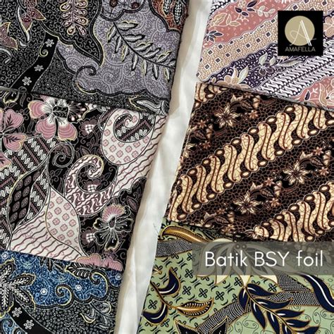 Jual 1 2 Meter Kain Batik BSY Foil Halus Meteran Bahan Rok Kebaya