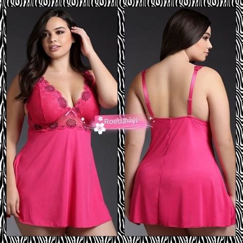 Torrid Intimates Sleepwear Nwt Torrid Hot Pink Lace Mesh Babydoll Chemise X Poshmark