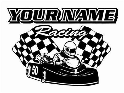 Personalized Go Kart Racing V10 Decal Sticker