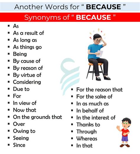 30 Synonyms Of Because In English Other Words For Because