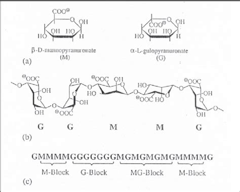 Chemical Structure Of The Alginate Matrix A Alginate Monomers B Download Scientific