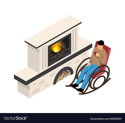 Isometric Fireplace Royalty Free Vector Image Vectorstock