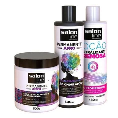 Kit Permanente Afro Salon Line Tratamento Completo Kit De Tratamento