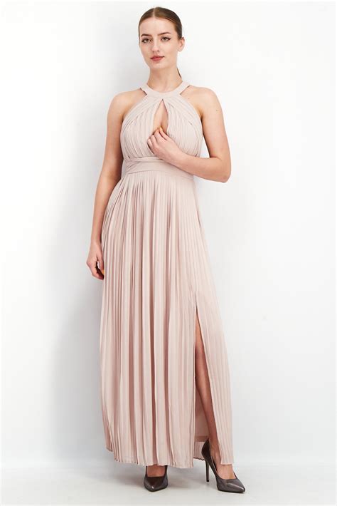 Buy TFNC women petite pleated bridesmaid maxi dress blush pink Online