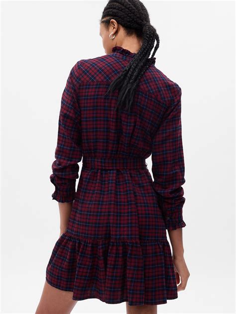 Plaid Tiered Mini Dress Gap